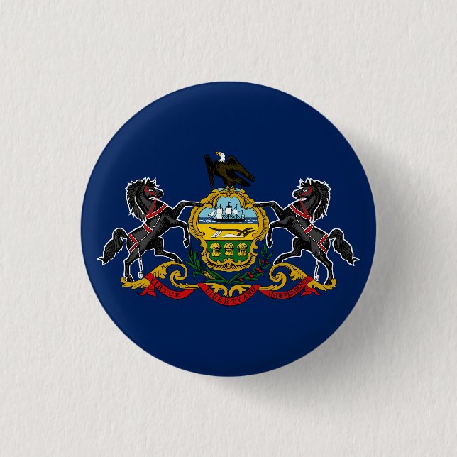 Pennsylvania flag 1 inch round button (Front)