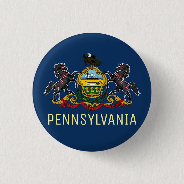 Pennsylvania Flag 1 Inch Round Button (Front)