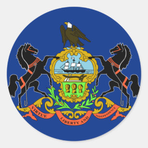 Pennsylvania Flag Classic Round Sticker