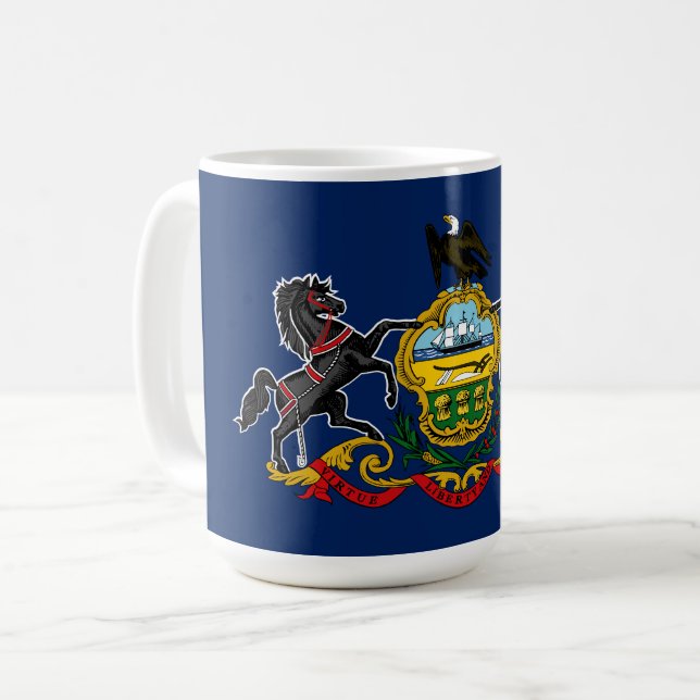 Pennsylvania flag coffee mug (Front Left)