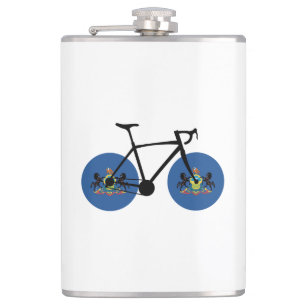Pennsylvania Flag Cycling Hip Flask