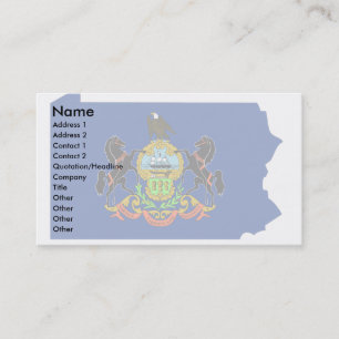 Pennsylvania Flag Map Business Card