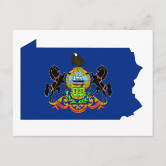 Pennsylvania Flag Map Postcard