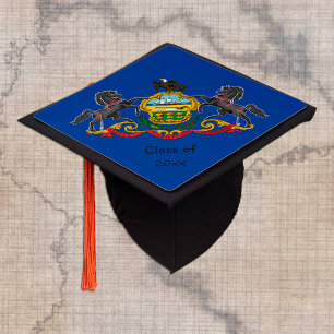 Pennsylvania & Flag - Students / University Graduation Cap Topper