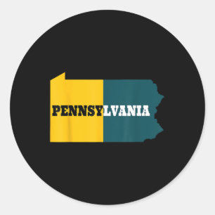 Pennsylvania Football Map Funny Game Fan  Classic Round Sticker