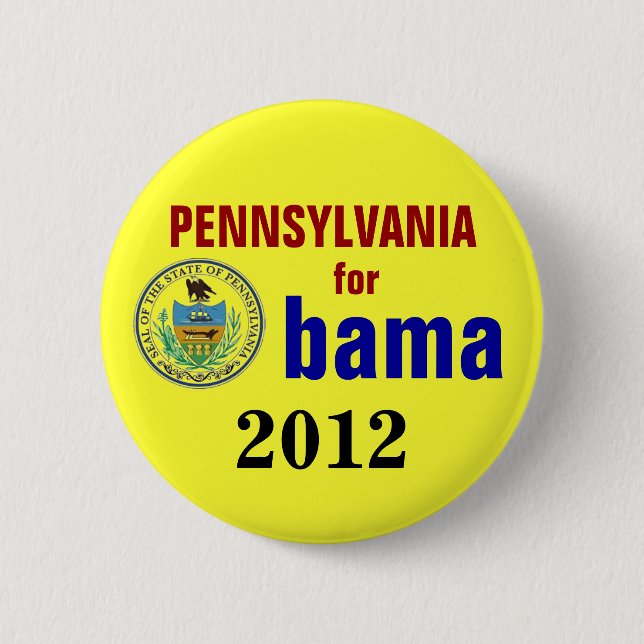 Pennsylvania for Obama 2012 2 Inch Round Button (Front)