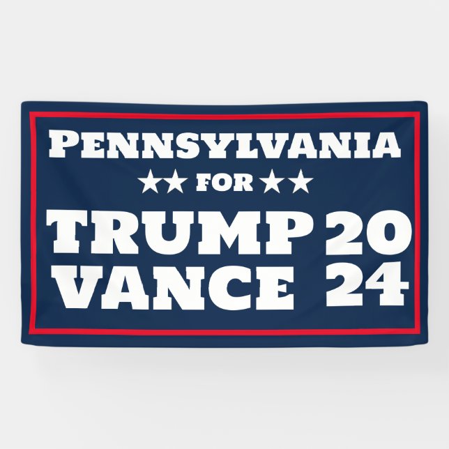 Pennsylvania for Trump Vance 2024 Banner (Horizontal)
