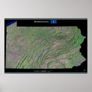 Pennsylvania from space satellite poster