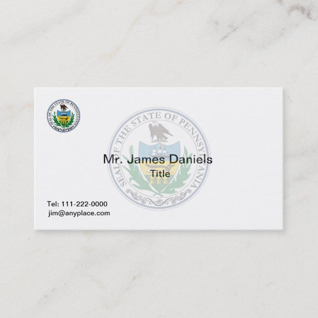 Pennsylvania Great Seal Business Card (Front)