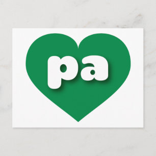 Pennsylvania green heart - I love pa Postcard