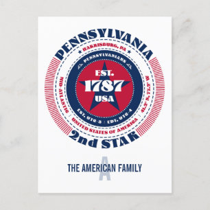 Pennsylvania, Harrisburg PA, Patriotic Monogram Postcard