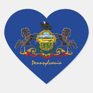 Pennsylvania Heart Sticker, Pennsylvania Flag Sticker