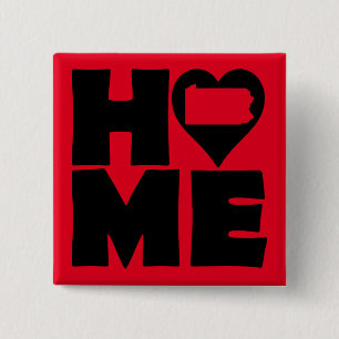 Pennsylvania Home Heart State Button Badge Pin