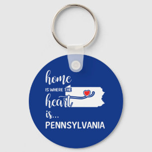 Pennsylvania home is where the heart is keychain