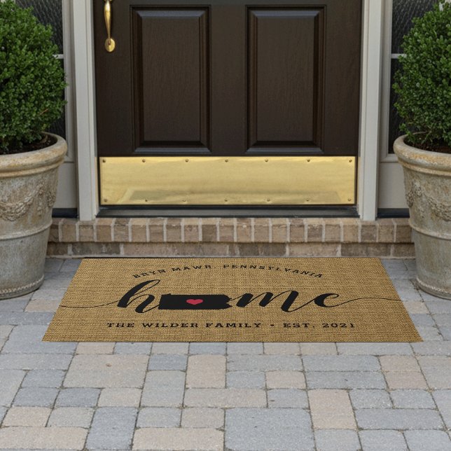 Pennsylvania Home State Personalized Doormat (Creator Uploaded)