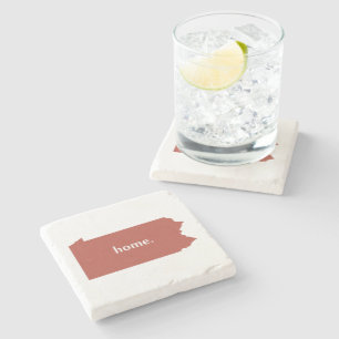 Pennsylvania Home State Red Stone Coaster