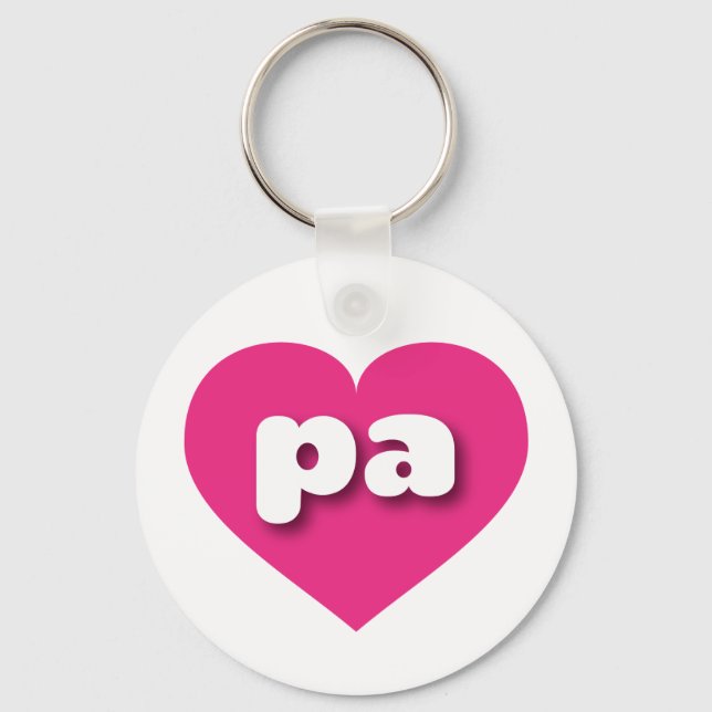 Pennsylvania hot pink heart - I love pa Keychain (Front)