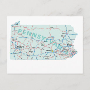 Pennsylvania Interstate Map Postcard