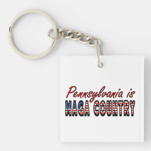 Pennsylvania Is MAGA Country Trump Trucker Hat Keychain