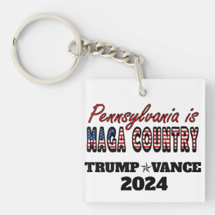 Pennsylvania is Maga Country Trump Vance 2024 Keychain