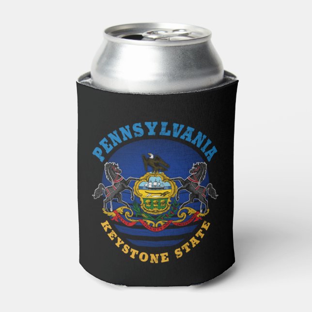 PENNSYLVANIA KEYSTONE STATE FLAG  CAN COOLER (Can Front)