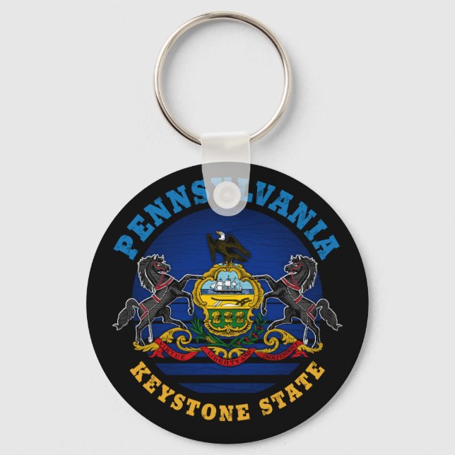 PENNSYLVANIA KEYSTONE STATE FLAG KEYCHAIN (Front)