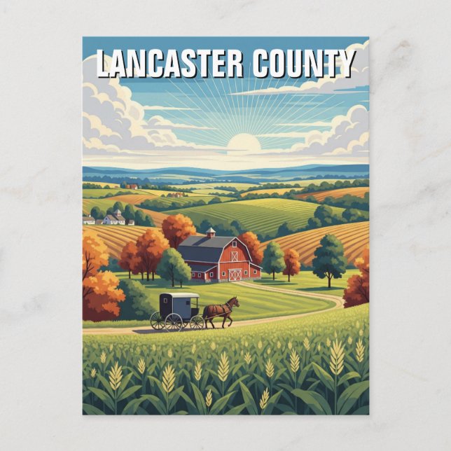 Pennsylvania Lancaster County Travel Postcard (Front)