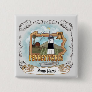 Pennsylvania Lighthouse 2 Inch Square Button