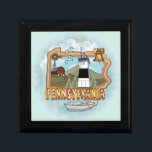 Pennsylvania Lighthouse Gift Box<br><div class="desc">Pennsylvania Lighthouse gift box by ArtMuvz Illustration. Matching Lighthouse apparel, Light house t-shirts, Lighthouses gifts. Lighthouse t-shirt, nautical and birthday gifts, lighthouse collector apparel. Lighthouse gifts are a great way to show someone you care, especially if they love the ocean, the coast, or lighthouses themselves. Lighthouses are iconic symbols of...</div>