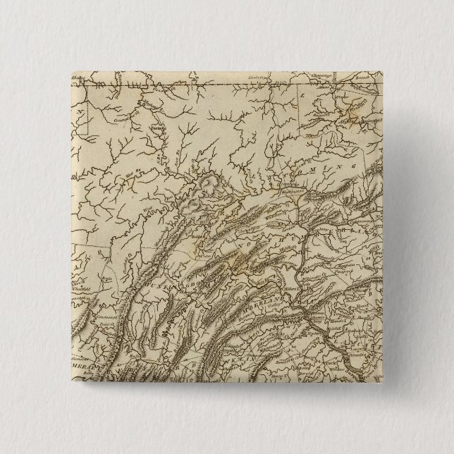 Pennsylvania Map by Arrowsmith 2 Inch Square Button (Front)
