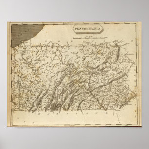 Pennsylvania Map by Arrowsmith Poster