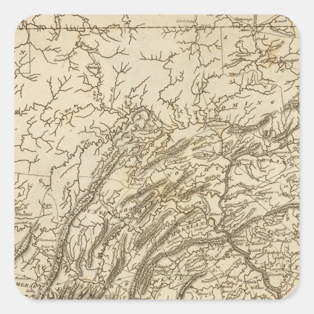 Pennsylvania Map by Arrowsmith Square Sticker (Front)