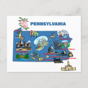 Pennsylvania map postcard