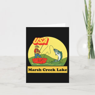 Pennsylvania Marsh Creek Lake - Usa Retro Fishing Card
