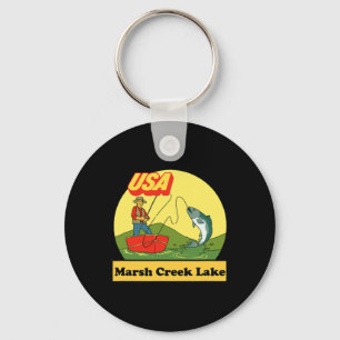 Pennsylvania Marsh Creek Lake - Usa Retro Fishing Keychain