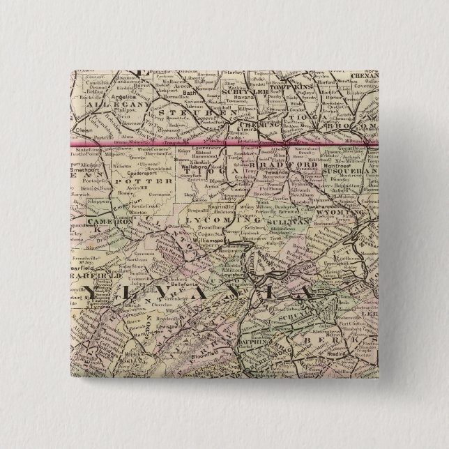 Pennsylvania, Maryland, New Jersey, Delaware 2 Inch Square Button (Front)