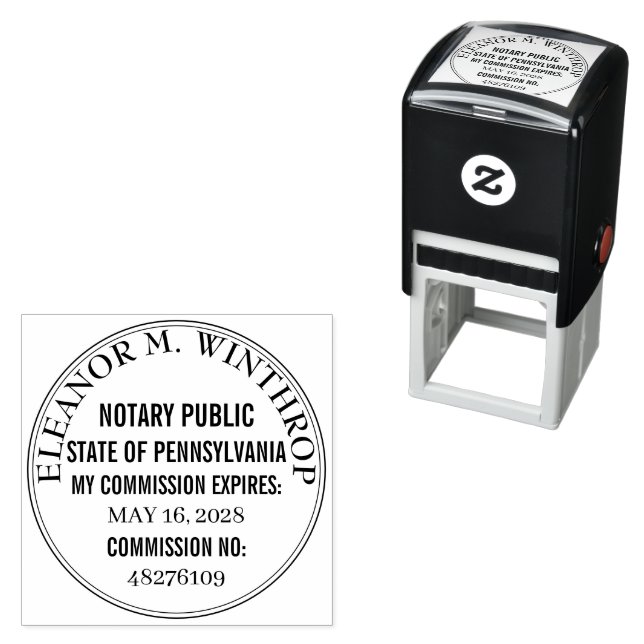 Pennsylvania Notary Public Round  Self-inking Stamp (In Situ)