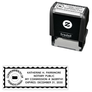 Pennsylvania Notary Self Inking Rubber Stamp