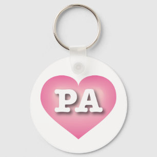 Pennsylvania Pink Fade Heart - I love PA Keychain