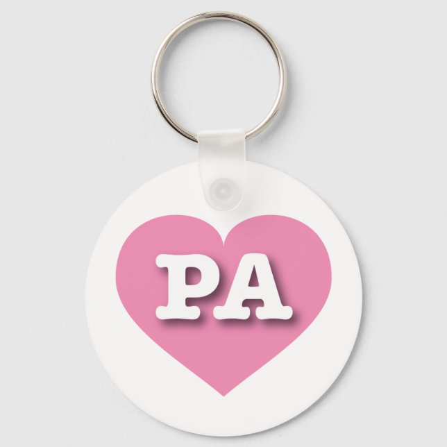 Pennsylvania Pink Heart - I love PA Keychain (Front)