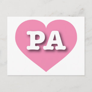 Pennsylvania Pink Heart - I love PA Postcard