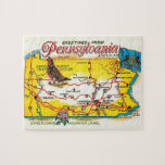 Pennsylvania Postcard Map Jigsaw Puzzle<br><div class="desc">A wonderful vintage postcard map of the State of Pennsylvania repurposed!</div>