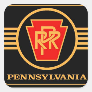 Pennsylvania Railroad Black and Gold large Square Sticker