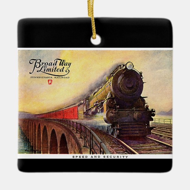 Pennsylvania Railroad Broadway Limited Ceramic Ornament (Front)