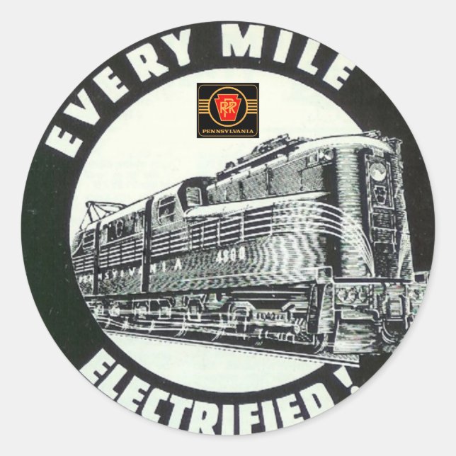 Pennsylvania Railroad Locomotive GG-1 #4800 Classic Round Sticker (Front)