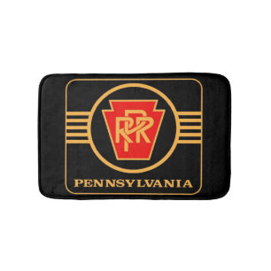 Pennsylvania Railroad Logo, Black & Gold Bath Mat