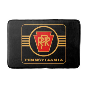 Pennsylvania Railroad Logo, Black & Gold Bath Mat