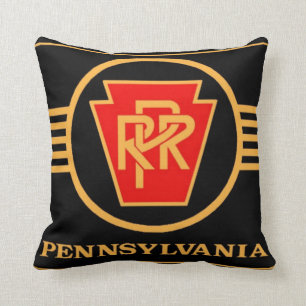 Pennsylvania Railroad Logo, Black & Gold Pillows
