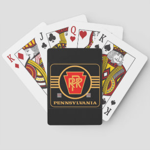 Pennsylvania Railroad Logo, Black & Gold  Playing Cards