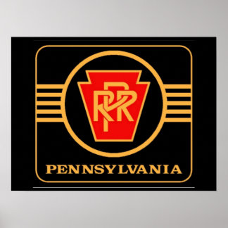 Pennsylvania Railroad Logo, Black & Gold  Poster